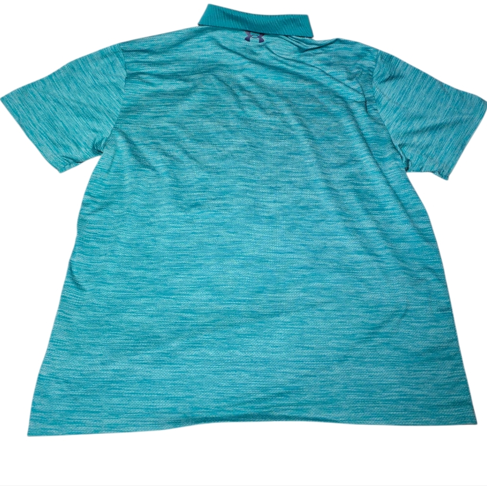Mens Under Armour Performance Polo Aqua/Teal XL - Picture 2 of 4